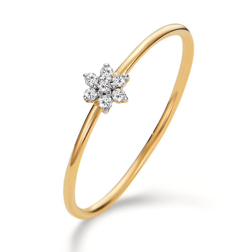 Bague Or jaune 18K Diamant 0.42 ct, 7 Pierres, w-si