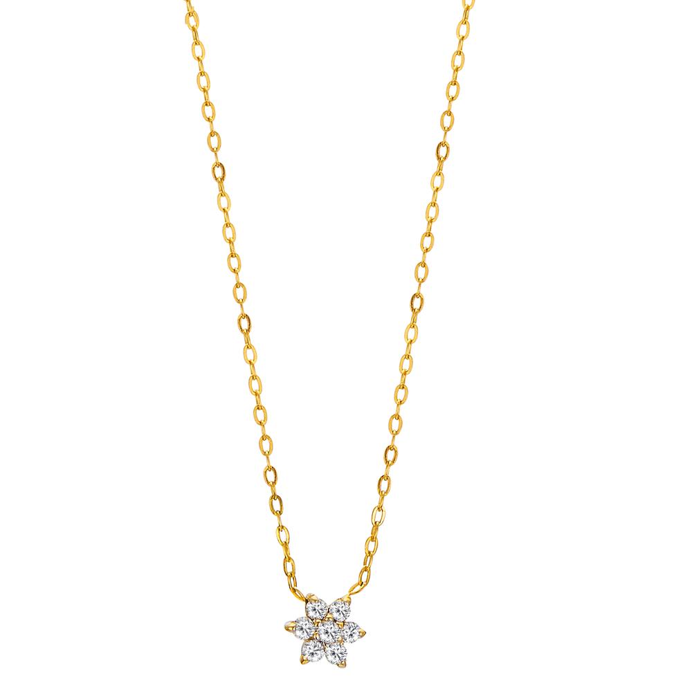 Collier 750/18 K Gelbgold Diamant 0.042 ct, 7 Steine, w-si verstellbar