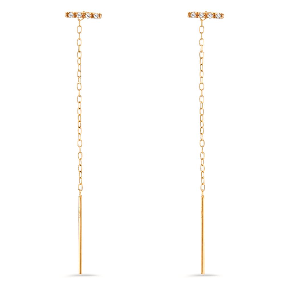 Boucles d'oreilles pendantes Or jaune 18K Diamant 8 Pierres, w-si