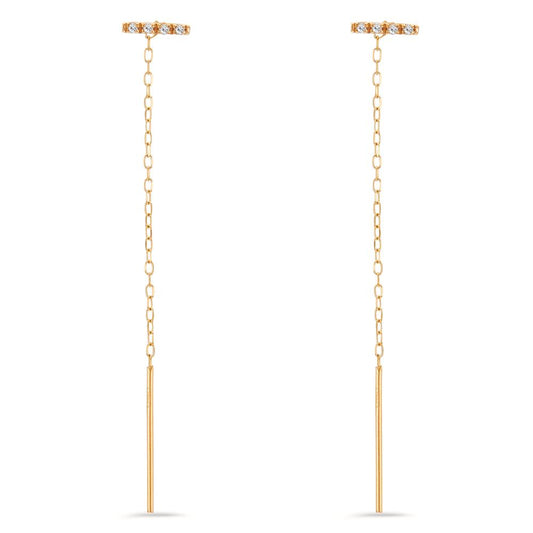 Boucles d'oreilles pendantes Or jaune 18K Diamant 8 Pierres, w-si