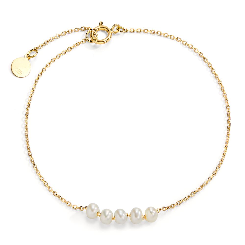 Bracelet Or jaune 18K perle d'eau douce 16-18 cm