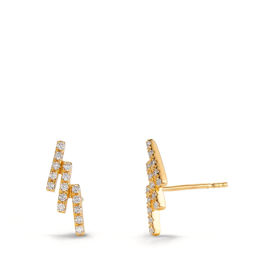 Clous d'oreilles Or jaune 18K Diamant 0.15 ct, 30 Pierres, w-si