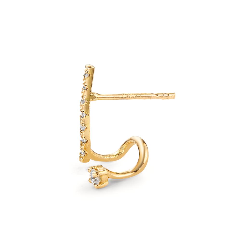 Clous d'oreille à l'unité Or jaune 18K Diamant 0.063 ct, 8 Pierres, w-si