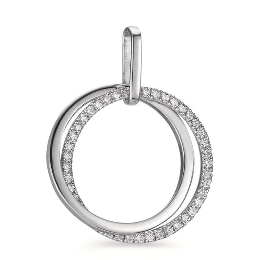 Ciondolo Argento Zirconia rodiato Ø22 mm