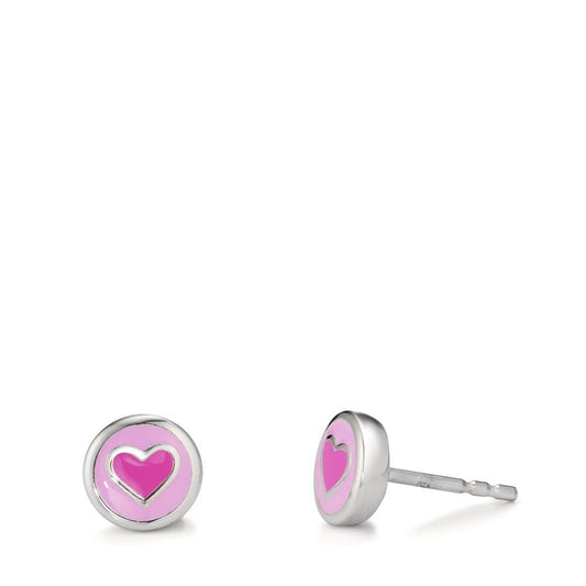 Clous d'oreilles Argent Rhodié Coeur Ø7 mm