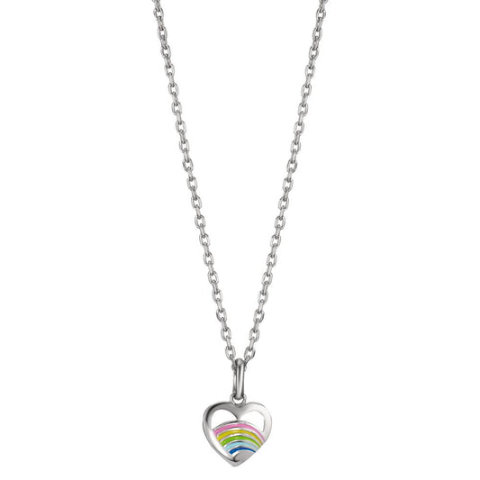 Chaînette avec pendentif Argent Rhodié Coeur 36-38 cm