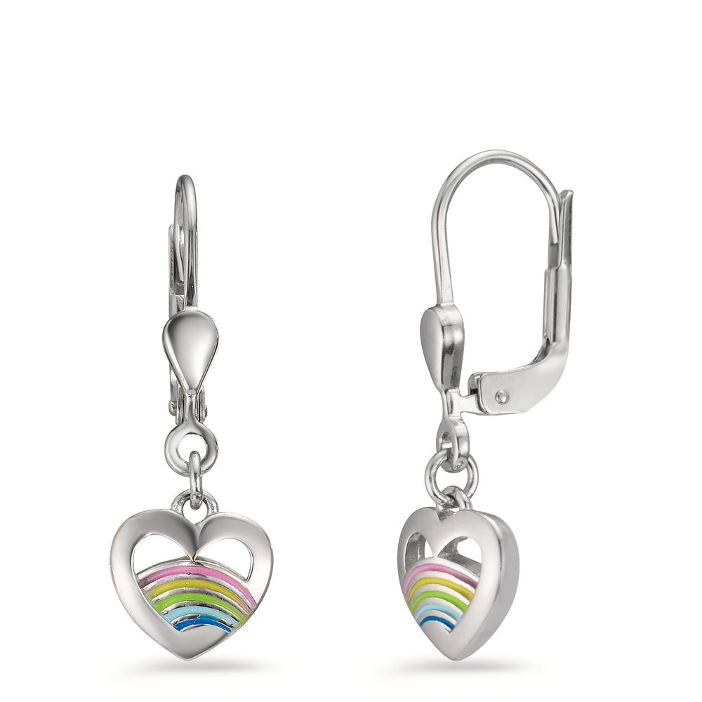 Pendant d'oreilles Argent Rhodié Coeur