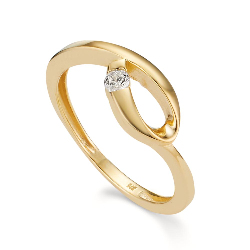 Anello Oro giallo 375/9K Zirconia