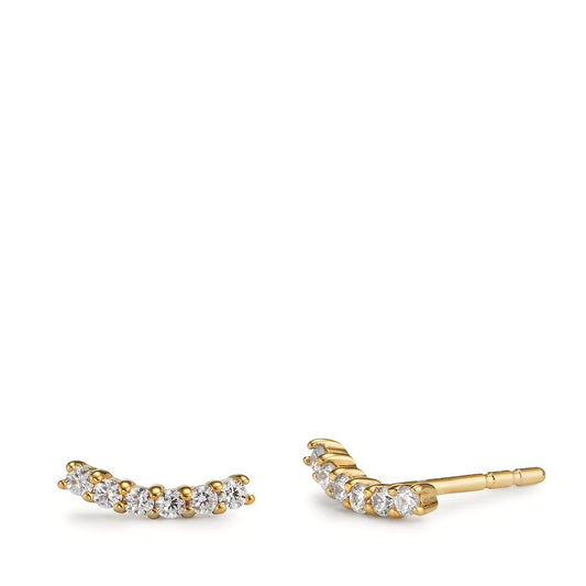 Clous d'oreilles Or jaune 9K Zircone 12 Pierres