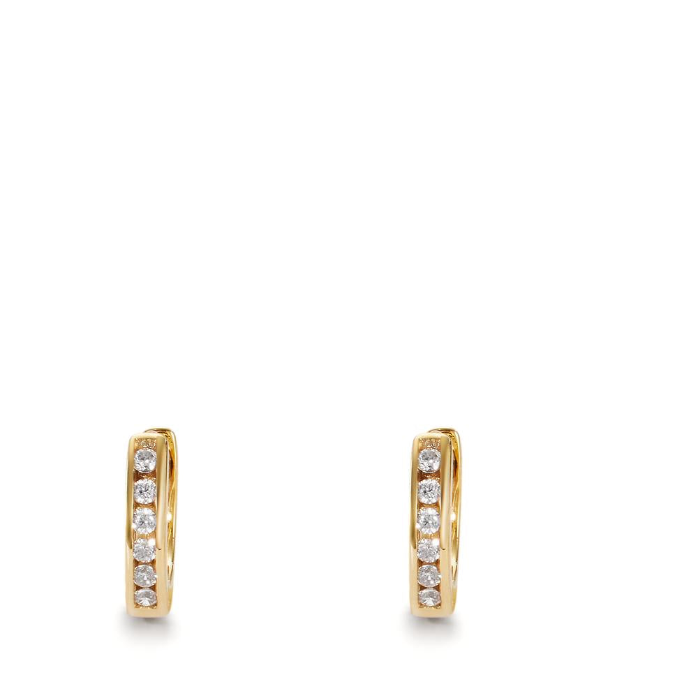 Orecchini circolari Oro giallo 375/9K Zirconia 12 pietra