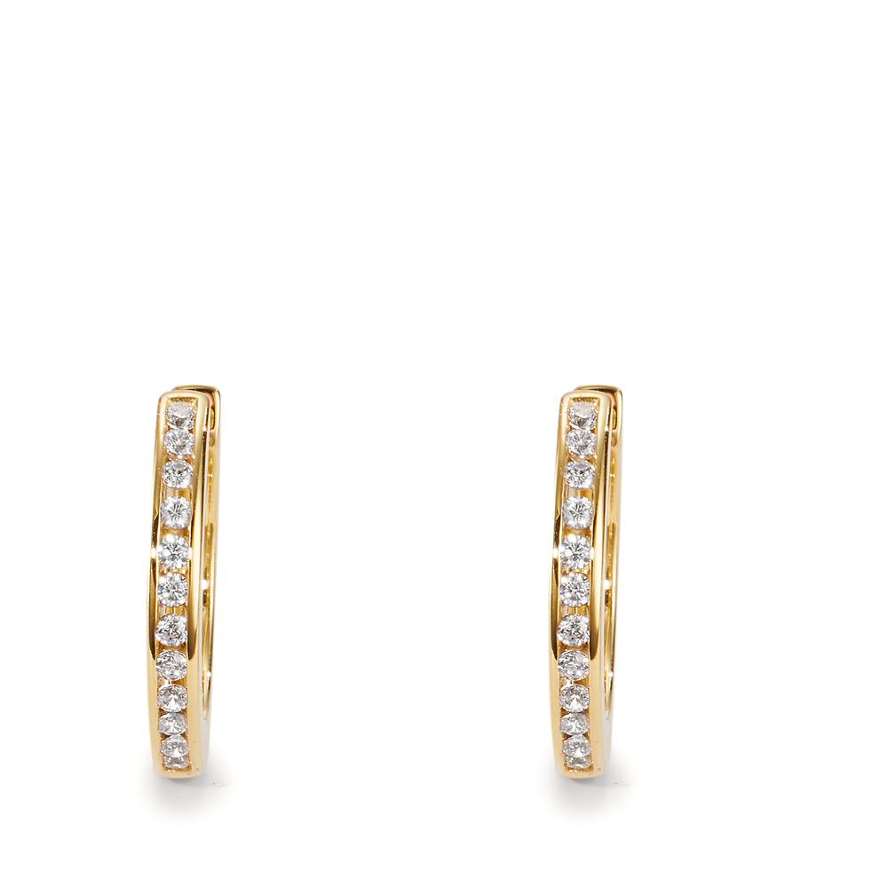 Orecchini circolari Oro giallo 375/9K Zirconia 24 pietra