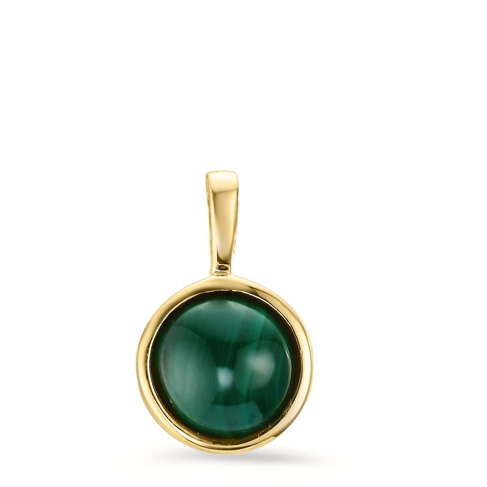 Ciondolo Oro giallo 375/9K Malachite Ø8 mm