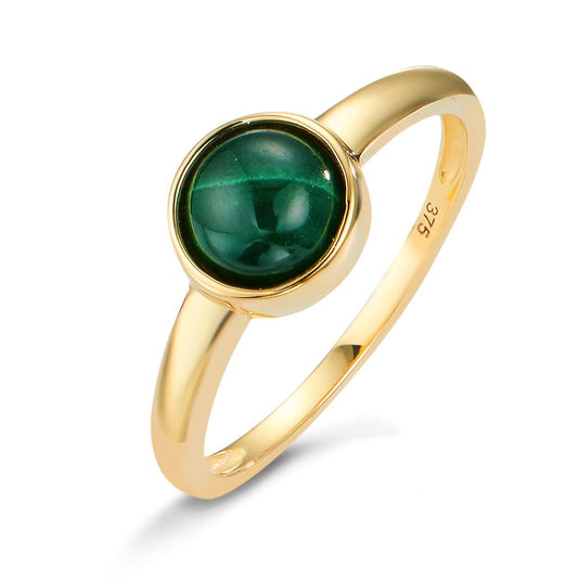 Anello Oro giallo 375/9K Malachite Ø7 mm