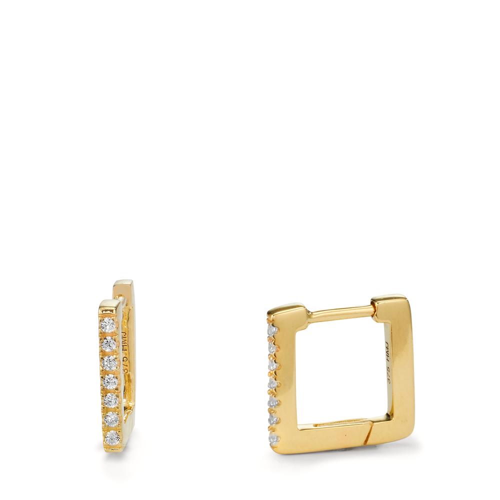 Orecchini circolari Oro giallo 375/9K Zirconia 14 pietra