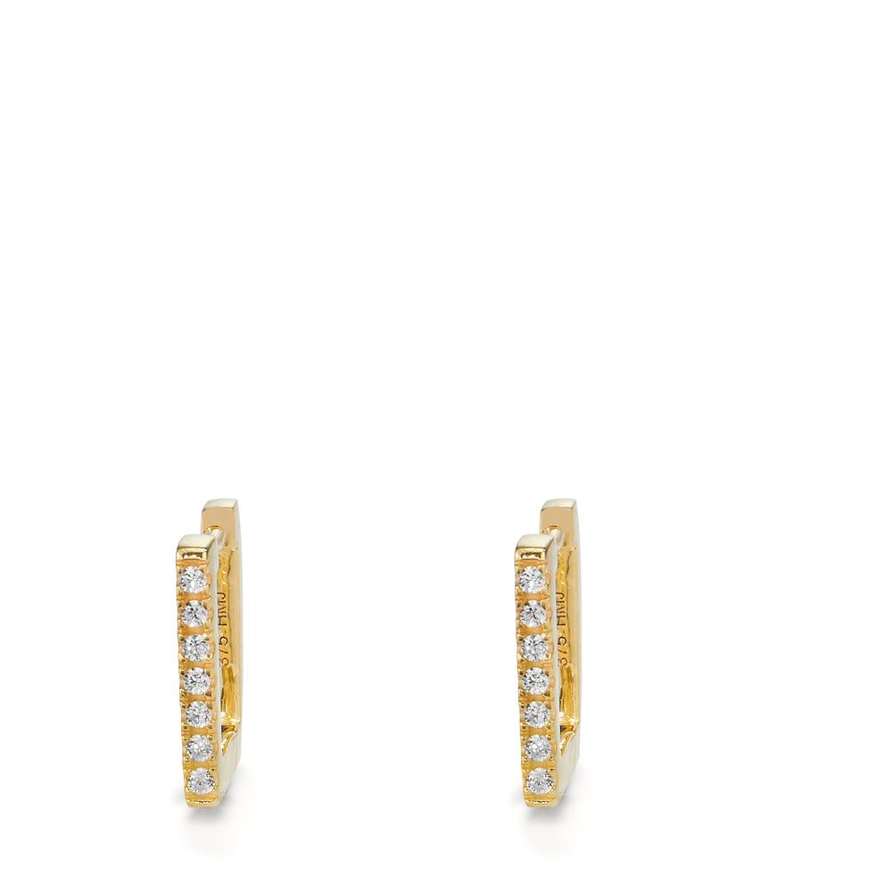 Orecchini circolari Oro giallo 375/9K Zirconia 14 pietra