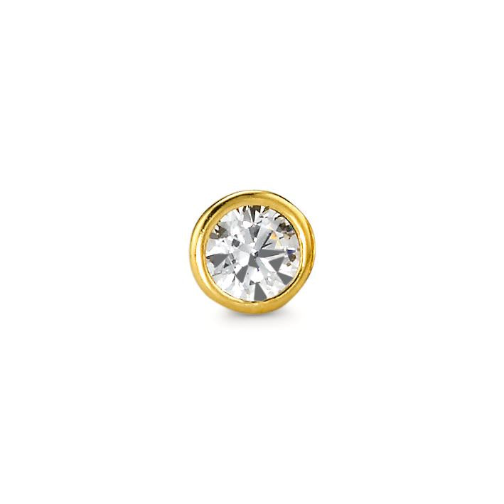 Clous d'oreille à l'unité Or jaune 18K Zircone Ø4.5 mm