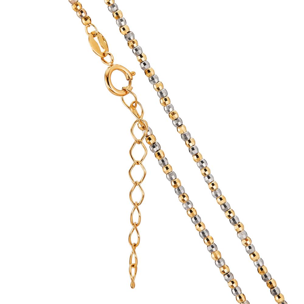 Collier 750/18 K Gelbgold, 750/18 K Weissgold verstellbar