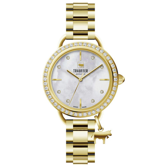 Montre Acier inoxydable Zircone jaune PVD nacre Ø32 mm