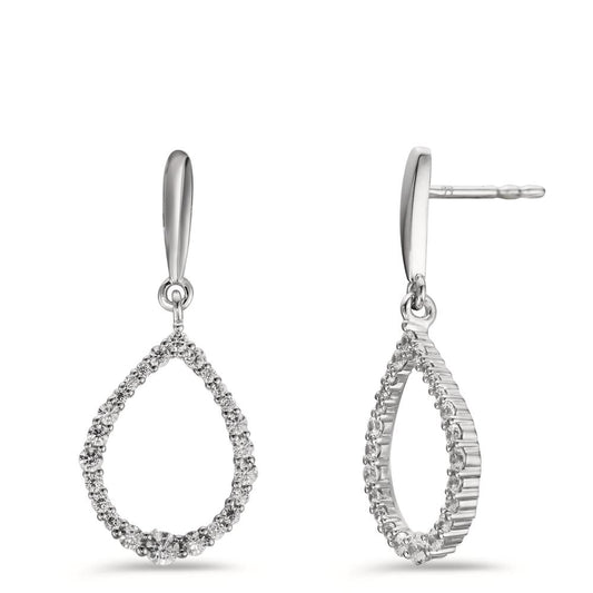 Pendant d'oreilles Or blanc 9K Zircone