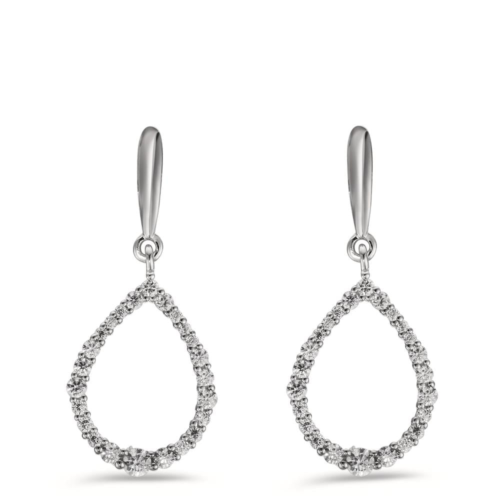 Pendant d'oreilles Or blanc 9K Zircone