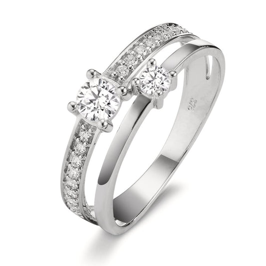 Bague Or blanc 9K Zircone