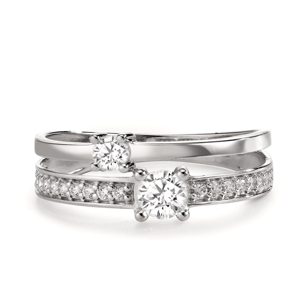 Bague Or blanc 9K Zircone