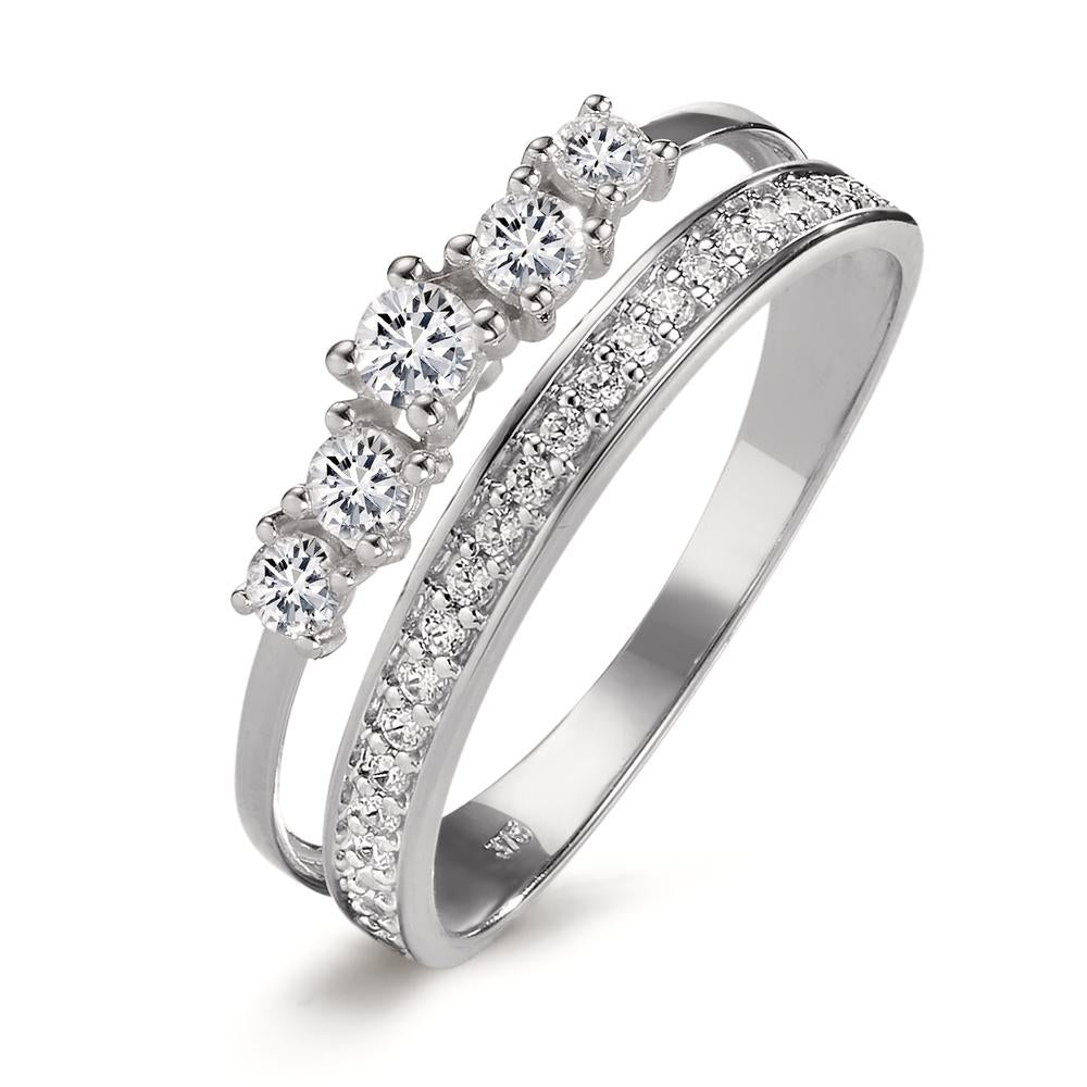 Bague Or blanc 9K Zircone