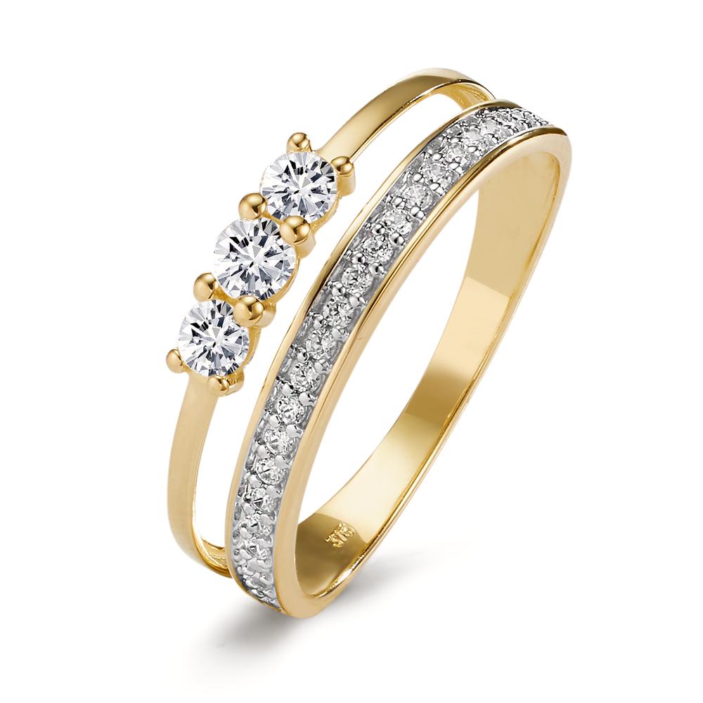 Fingerring 375/9 K Gelbgold Zirkonia