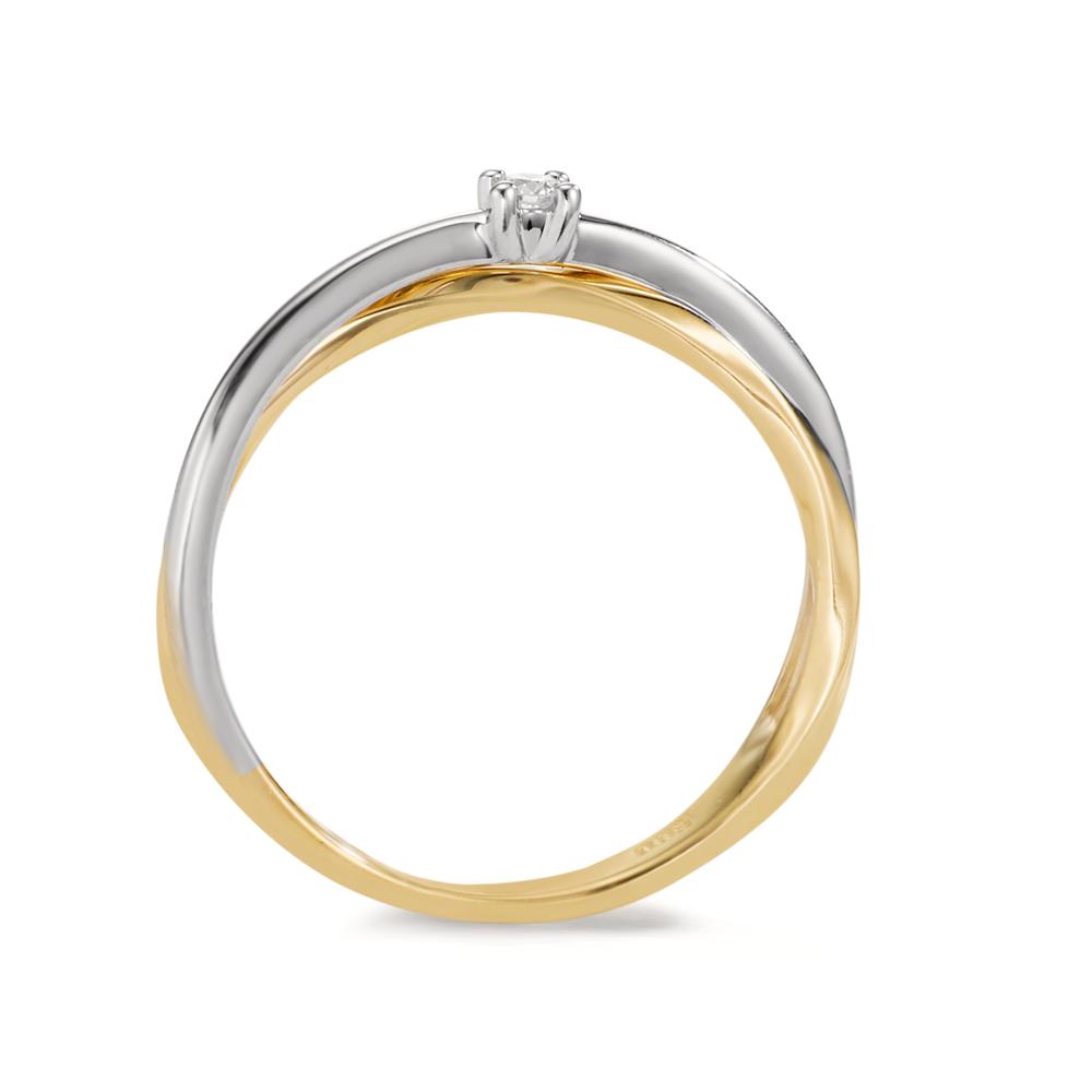 Bague Or jaune 9K, Or blanc 9K Diamant 0.03 ct, w-si