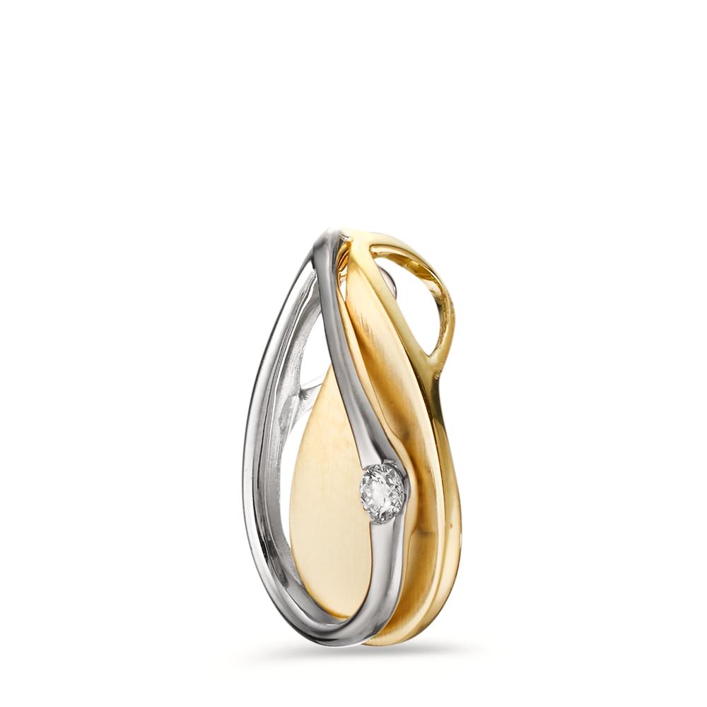 Ciondolo Oro giallo 375/9K, Oro bianco 375/9K Diamante 0.03 ct, w-si