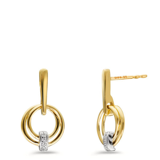 Orecchini Oro giallo 375/9K, Oro bianco 375/9K Diamante 0.03 ct, 8 pietra, w-si