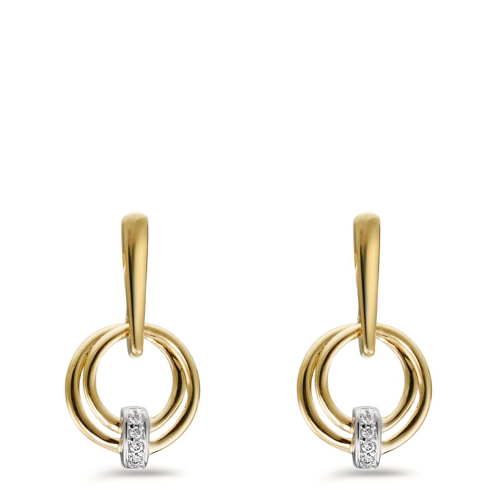 Orecchini Oro giallo 375/9K, Oro bianco 375/9K Diamante 0.03 ct, 8 pietra, w-si