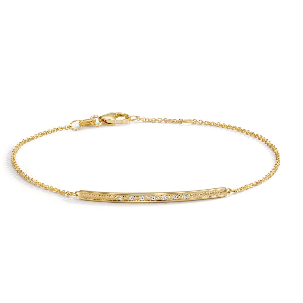 Bracelet Or jaune 14K Diamant 0.035 ct, 7 Pierres, w-si 17.5-19 cm