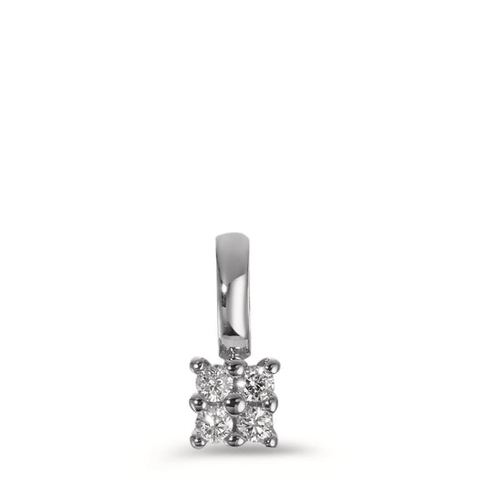 Ciondolo Oro bianco 750/18 carati Diamante 0.04 ct, 4 pietra, p1 Ø3.3 mm