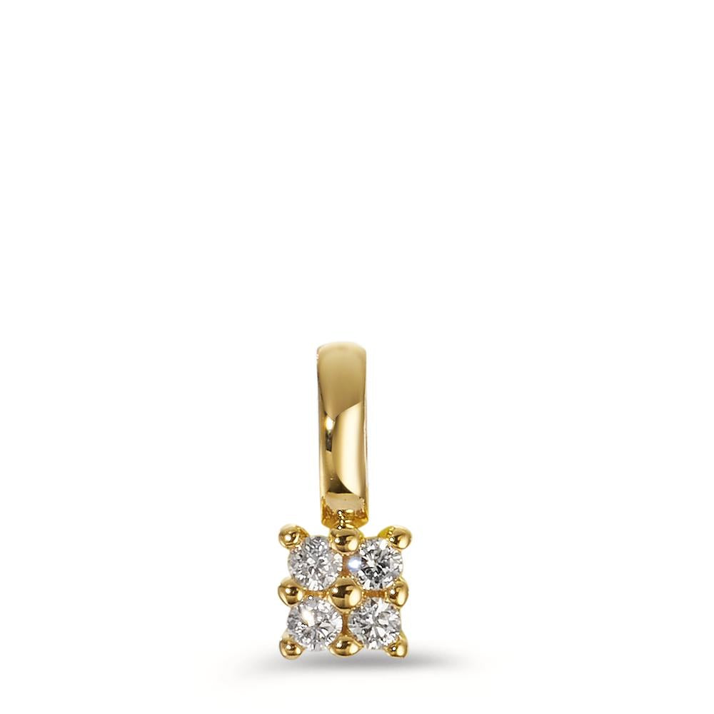 Anhänger 750/18 K Gelbgold Diamant 0.04 ct, 4 Steine, p1 Ø3.3 mm