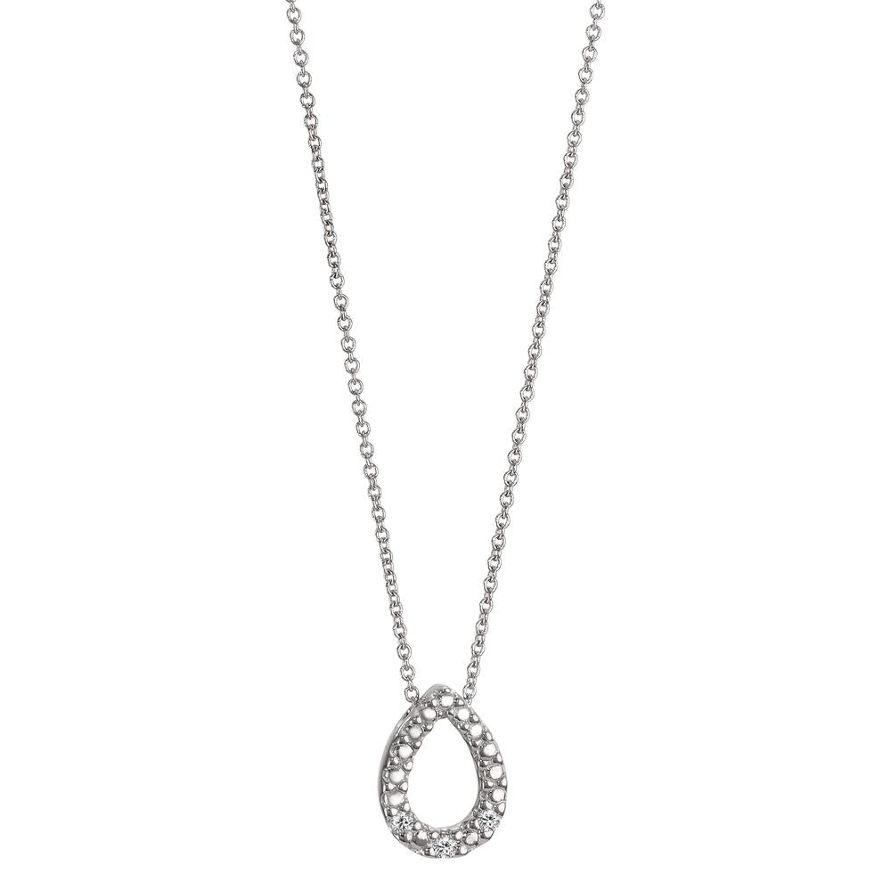 Collier Or blanc 18K Diamant 0.02 ct, p1 40-42 cm