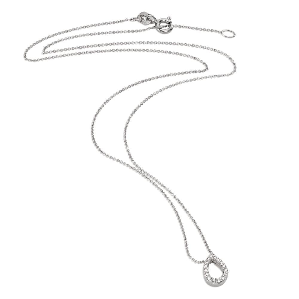 Collana Oro bianco 750/18 carati Diamante 0.02 ct, p1 40-42 cm