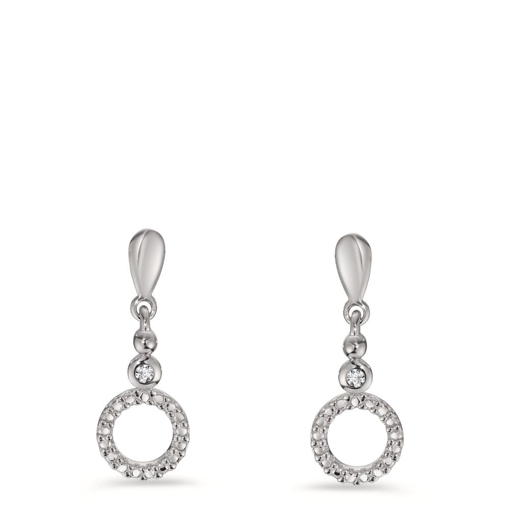 Pendant d'oreilles Or blanc 18K Diamant 0.015 ct, 2 Pierres, p1