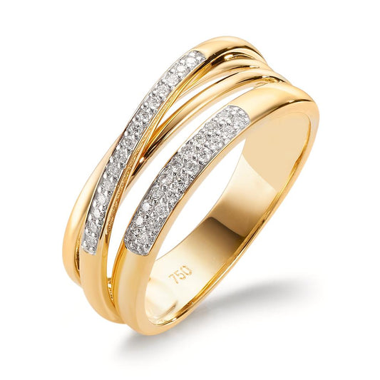 Bague Or jaune 18K Diamant 0.14 ct, w-si