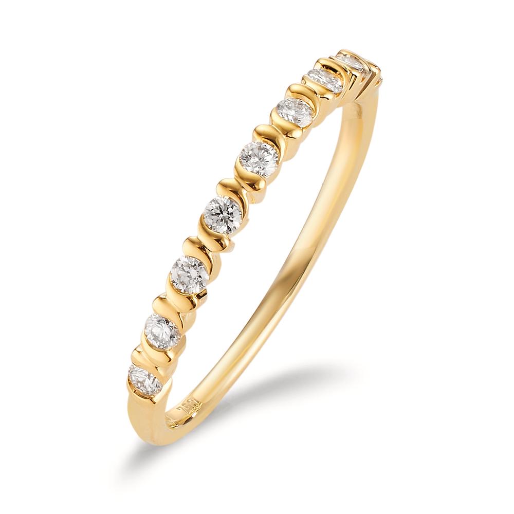 Bague d'éternité Or jaune 18K Diamant 0.22 ct, 9 Pierres, w-si