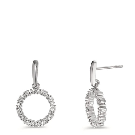 Pendant d'oreilles Or blanc 18K Diamant 0.33 ct, w-si Ø12.5 mm