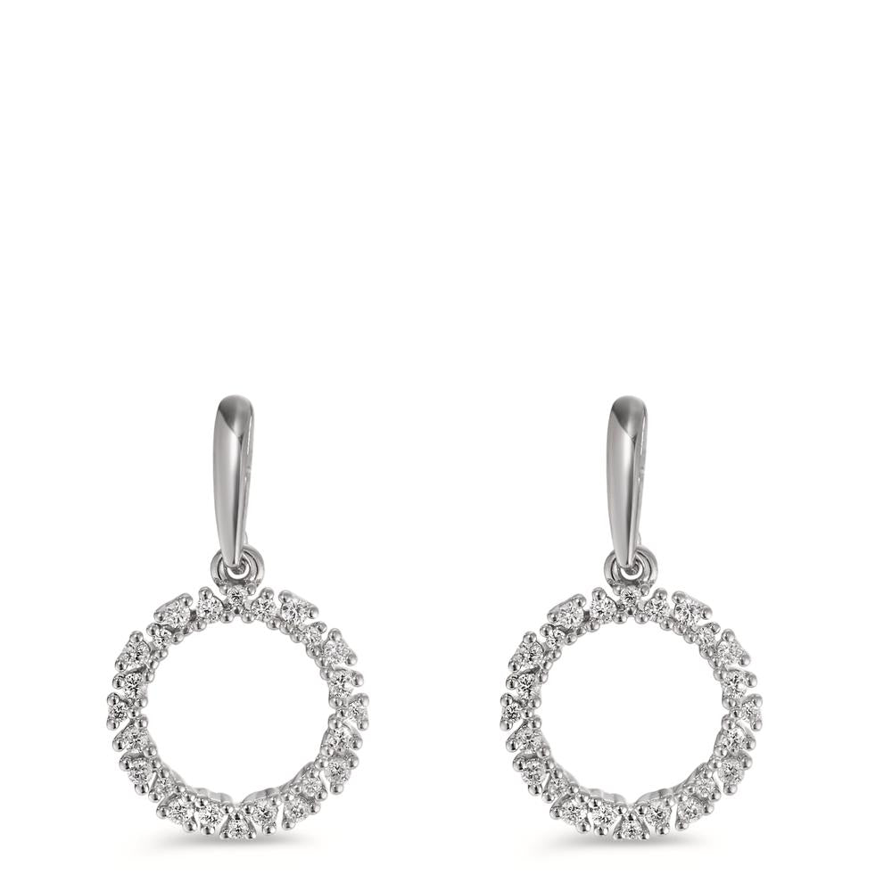 Pendant d'oreilles Or blanc 18K Diamant 0.33 ct, w-si Ø12.5 mm