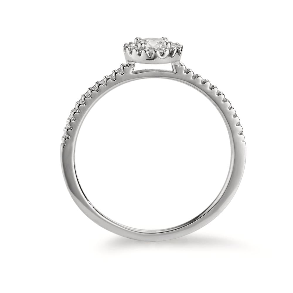 Bague Or blanc 18K Diamant 0.30 ct, w-si Ø6 mm