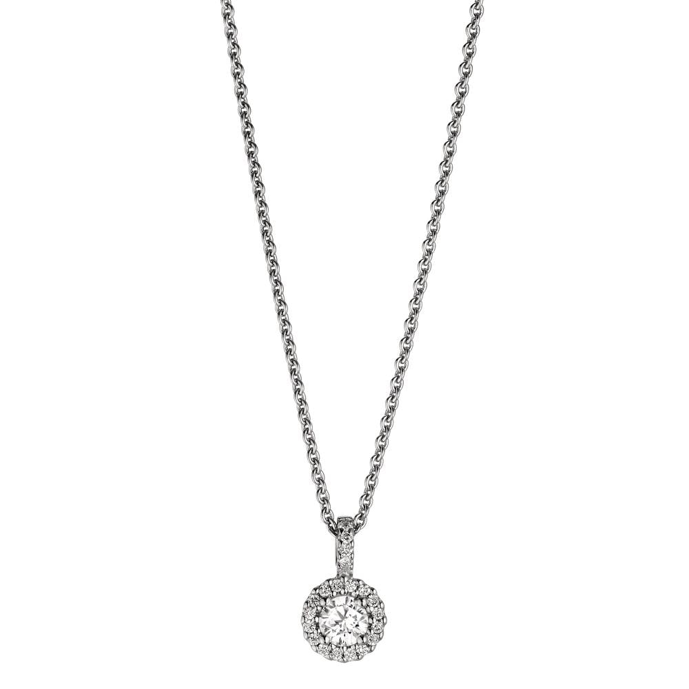 Collier Or blanc 18K Diamant 0.24 ct, w-si 40-42 cm