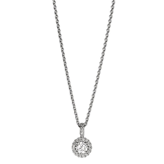 Collana Oro bianco 750/18 carati Diamante 0.24 ct, w-si 40-42 cm