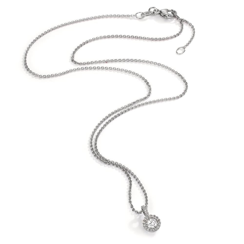 Collier Or blanc 18K Diamant 0.24 ct, w-si 40-42 cm