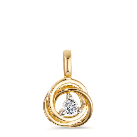 Pendentif Or jaune 18K Diamant 0.10 ct, w-si Ø9 mm