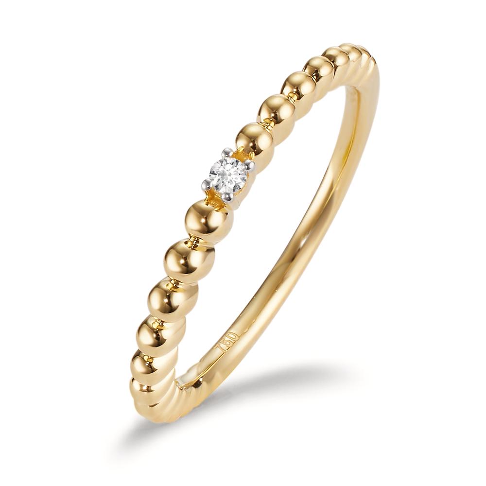 Bague à superposer Or jaune 18K Diamant 0.02 ct, w-si