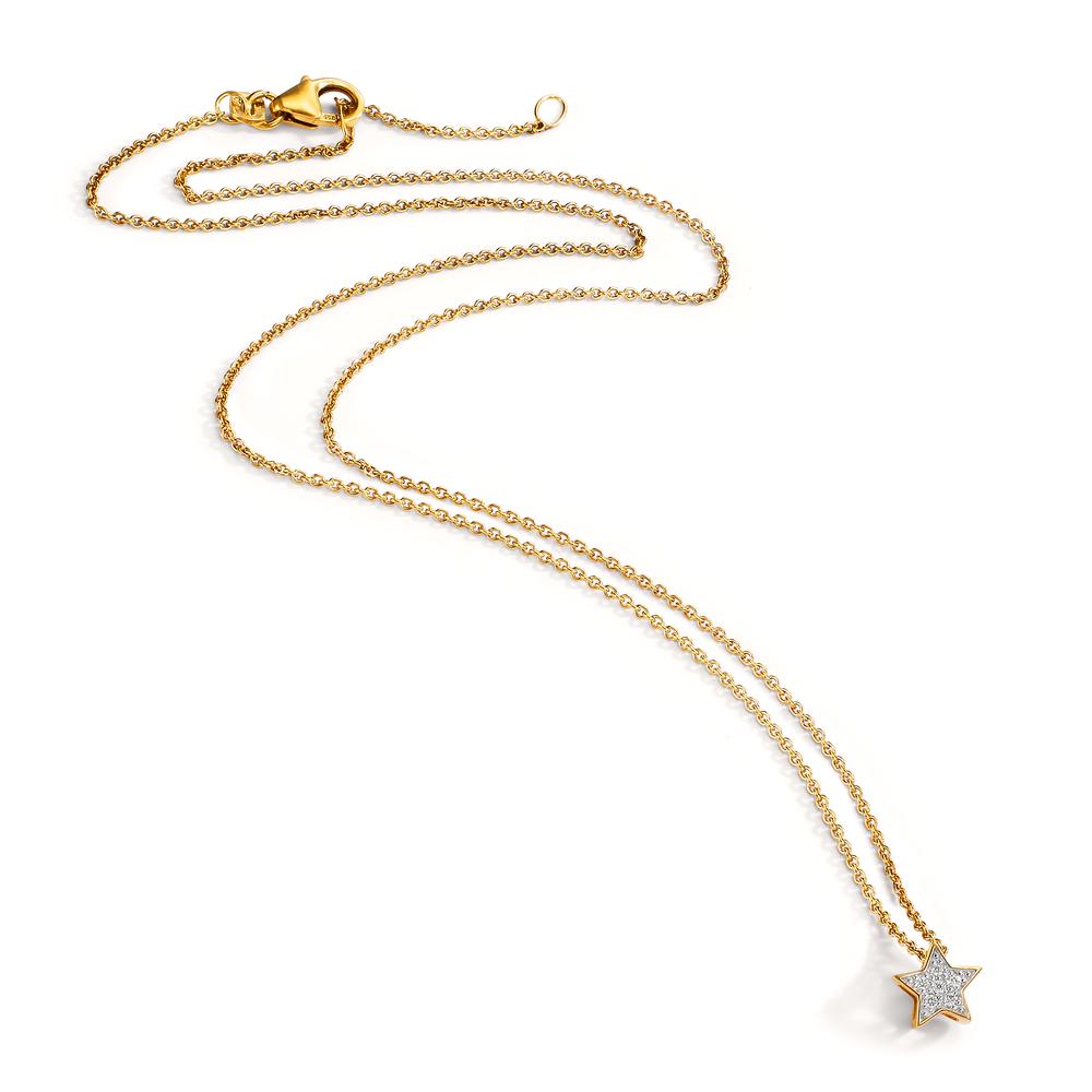 Collier Or jaune 18K Diamant 0.03 ct, w-si Étoile 40-42 cm