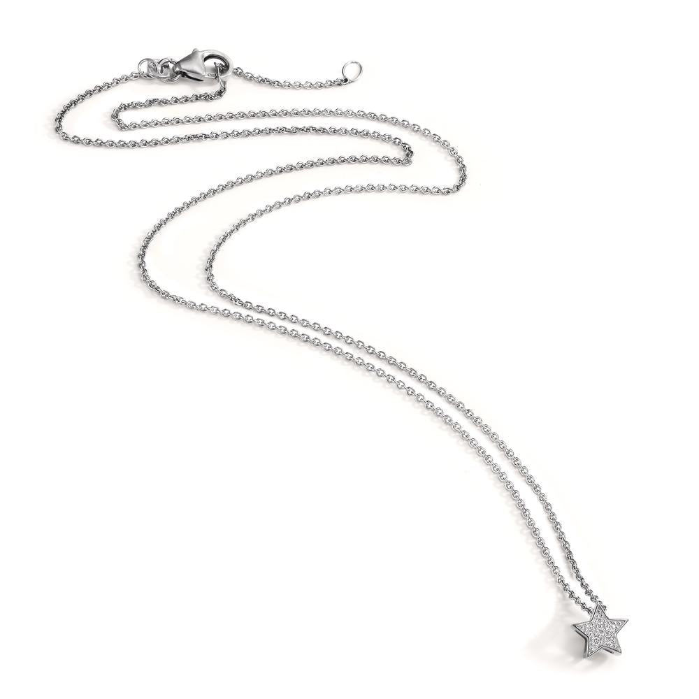 Collana Oro bianco 750/18 carati Diamante 0.03 ct, w-si Stella 40-42 cm